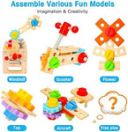 Wooden Toddler Tool Set Montessori Construction Kit (29 pcs)