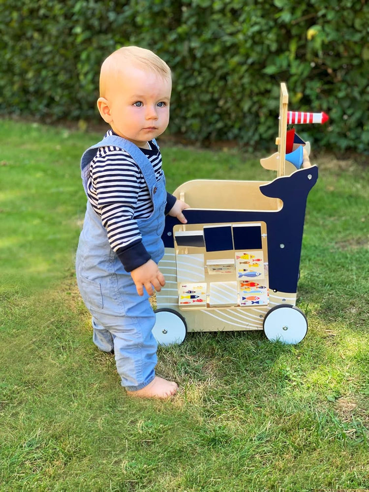 Wooden Whale Baby Walker by Small Foot