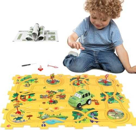 XAZASTOV Floor Puzzle Car Track Play Set