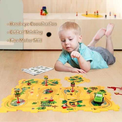 XAZASTOV Floor Puzzle Car Track Play Set