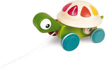 Janod Zigolos Pull-along Turtle - Cute Wooden Pull Toy for Toddle