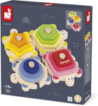 Janod Zigolos Stackable Turtle Puzzle - Fun Wooden Stacking Toy f
