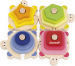 Janod Zigolos Stackable Turtle Puzzle - Fun Wooden Stacking Toy f