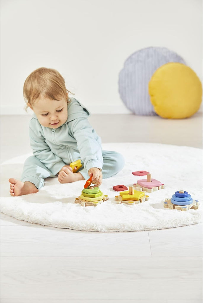 Janod Zigolos Stackable Turtle Puzzle - Fun Wooden Stacking Toy f