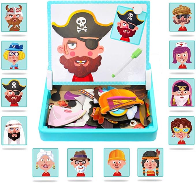 ZSFLZS Magnetic Puzzles Face Dress Up Travel Game