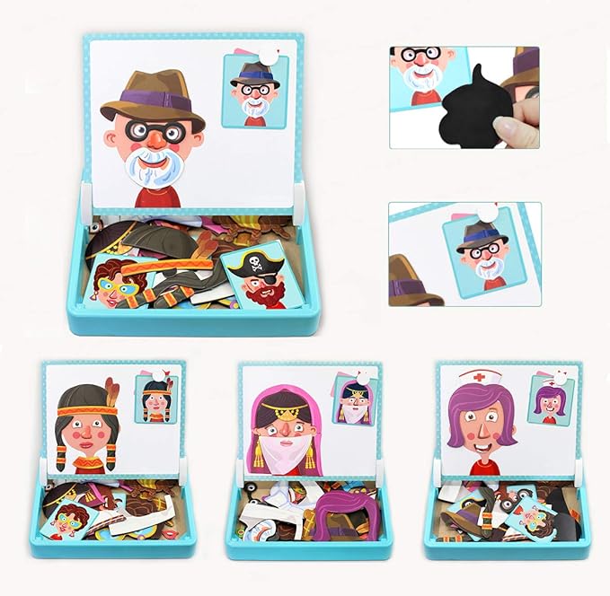 ZSFLZS Magnetic Puzzles Face Dress Up Travel Game